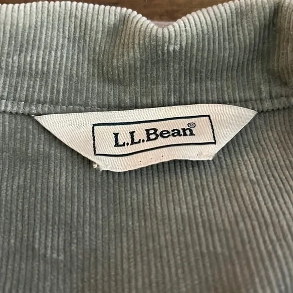 L.L. Bean Pinwheel Cordaroy Button Coat Khaki - Picture 3 of 6